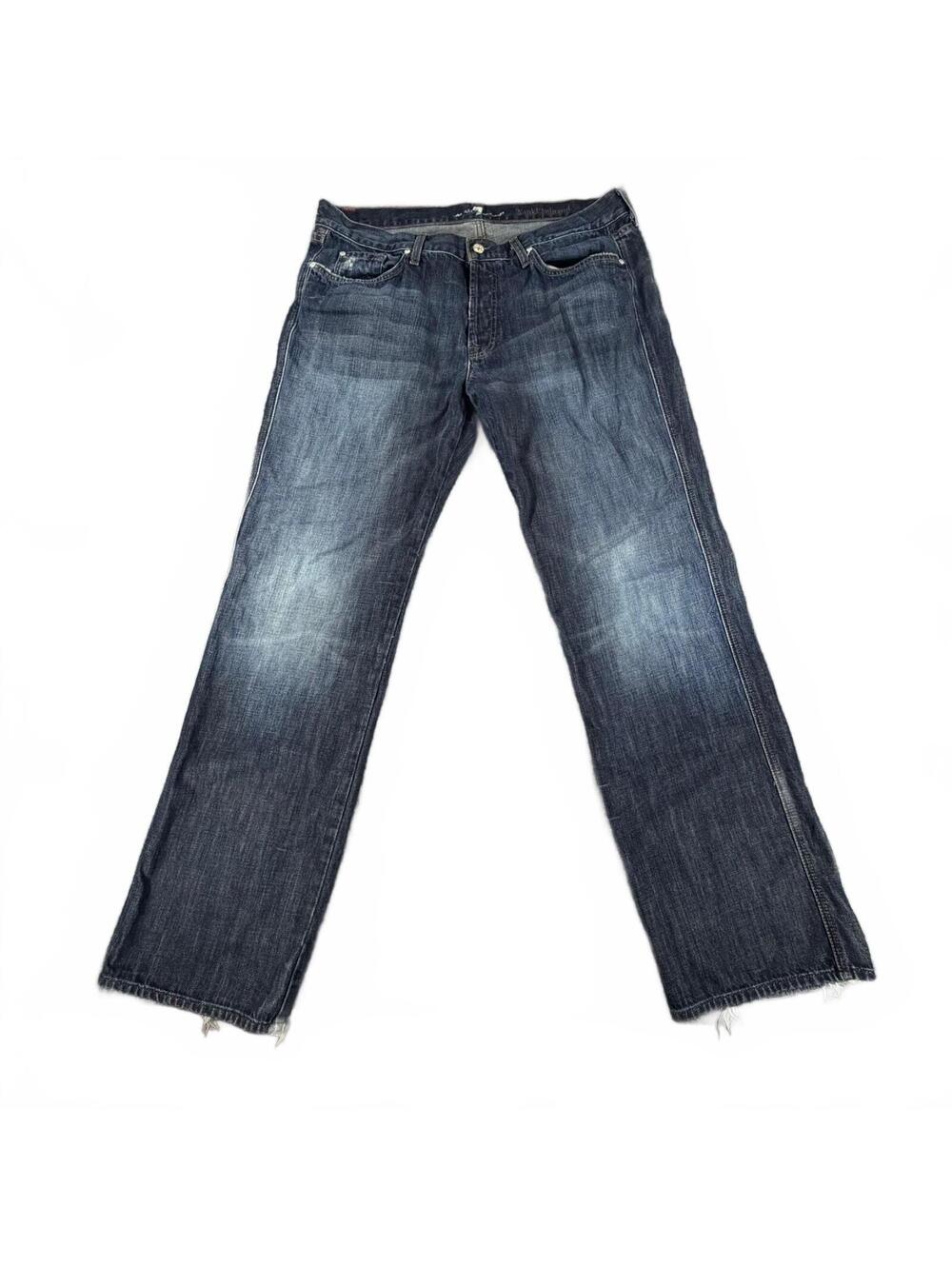 7 For All Mankind A-Pocket Buttonfly Relaxed Fit Jeans Size 38, Dark Wash